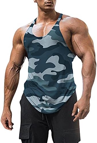 Tampo de treino de algodão masculino Tampo de tanques de ginástica seca Treinamento de bodybuilding camisetas musculares