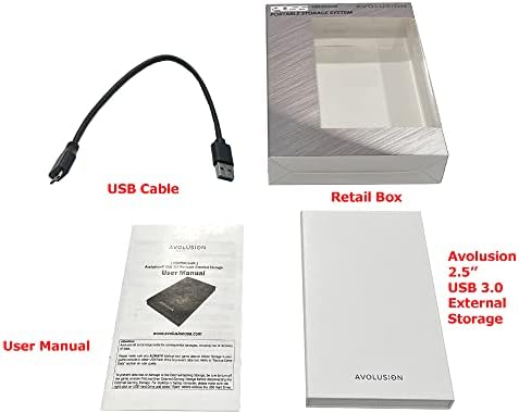 Avolusion HD250U3 -WH 1TB USB 3.0 disco rígido de jogos externos portáteis - garantia de 2 anos