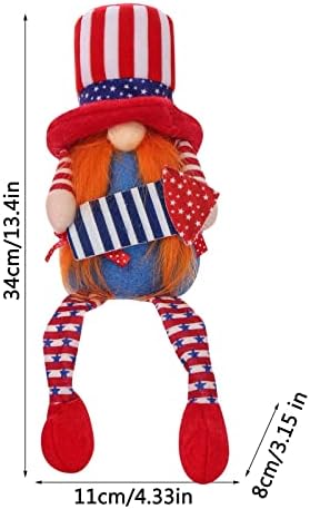 Pequeno Ornamento Veteranos Dia American Doll Patriótico Decoração Goblin Dia Sem rosto Presente pendente Independence Desktop Ornament Nó Objeto decorativo
