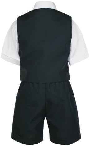 Unotux 6pc menino bebê shorts formais pretos se adaptaram a uma gravata extra de colete S-4t, turquesa)