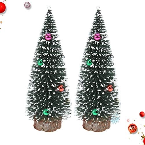 Ornamentos de natividade do Partykindom Mini Árvore de Natal- 2pcs 5. 9 polegadas DIY Mini decorações de árvore de Natal para