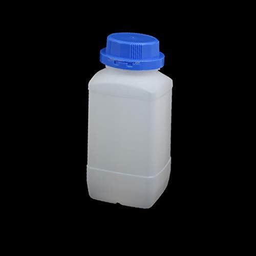 X-Dree 5pcs 34oz hdpe tampa azul de tampa de boca largo largo rótulo quadrado rótulo químico reagente garrafa (5pcs 34oz