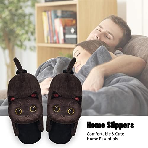 Infacial fofo gato de gato pebecilhado casa macio e confortável para mulheres, chinelos de travesseiro de quarto, sapatos