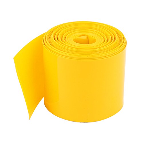 UXCELL 29,5mm PVC Tubulação de encolhimento de calor, cobrindo 5 metros amarelos para 1 x bateria