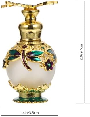 Solustre 15ml Vintage Botão de vidro de vidro Botão de óleo essencial garrafa de perfume de cristal vazio renovável