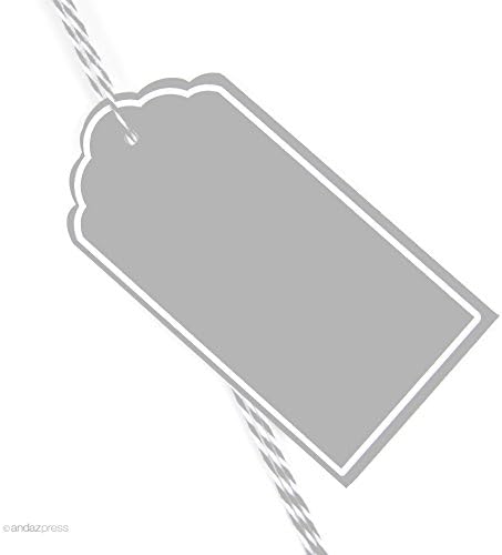 Andaz Press Scallop Gift Tags, sólido, em branco, marrom marrom, 12-pacote