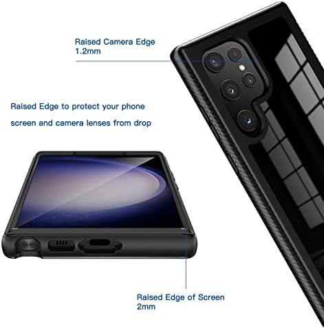 TSEILETC Compatível com Samsung Galaxy S23 Ultra Caso 6.8 Com protetor de tela embutido compatível com impressão digital compatível