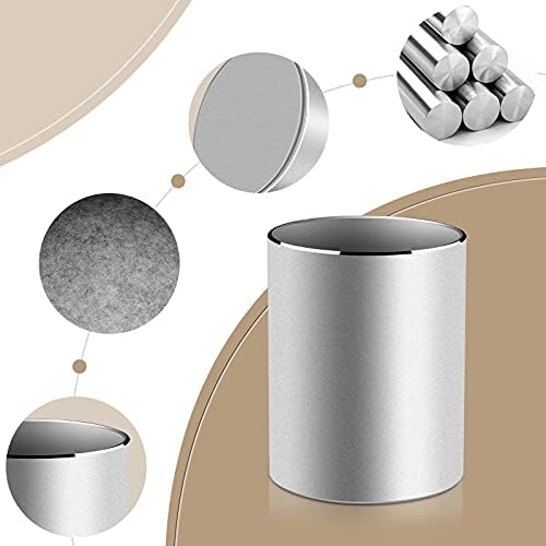 Vaydeer Metal Pen Portador de alumínio Poncil de alumínio para mesa, organizador redondo de desktop e copo de lápis prateado