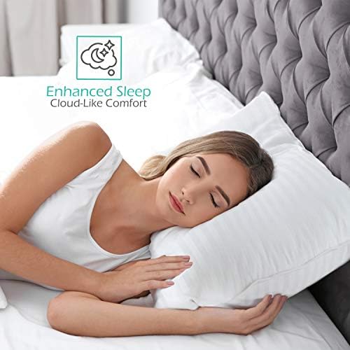 Almofadas Clara Clark Bed para dormir, Alternativos Alternativos Conjunto de tamanho King de 2, algodão travesseiro com recheio