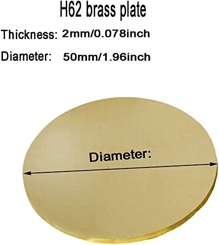 Placa redonda da placa redonda de lençol de latão Huilun sem orifícios sem orifícios para espessura de pingente 2. 5 mm diâmetro 50mm 2pcs placas de latão