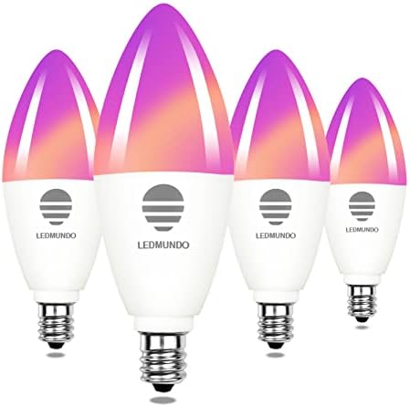 Smart Candelabra LED BULS, E12 SMART BULS que funcionam com as lâmpadas Alexa Google, 6W 600LM, lustres inteligentes