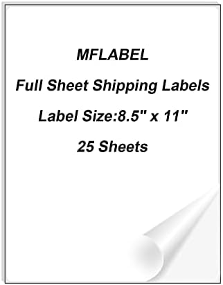 Mflabel Folha completa 8-1/2 x 11 Etiquetas de remessa e 4x6 Rótulos térmicos diretos250 Etiquetas/1 rolo