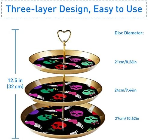 Stand de bolo de sobremesa, decoração de mesa para celebração de festa de casamento de casamento, crânio sem costura Love Heart