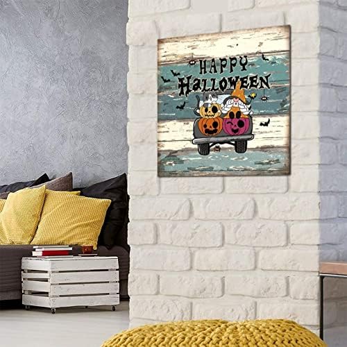 Vintage Rustic Chic Style 12x12in Halloween Wood sinal
