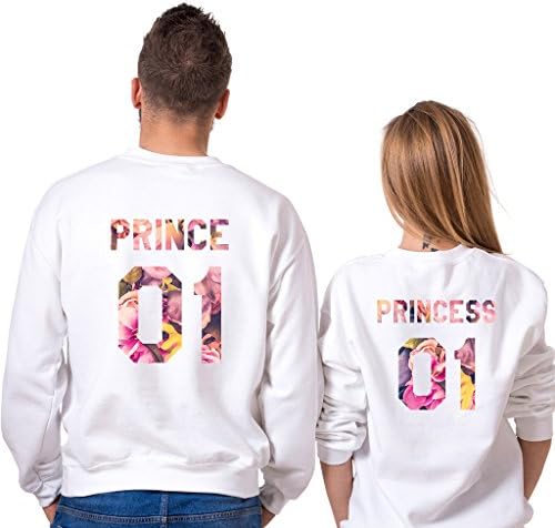 Epic Tees Prince Princess Fleur Print Combating Couply Sweetshirts
