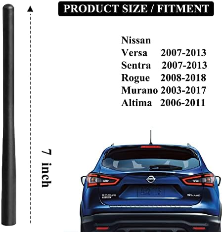 E-VNIKO 7 '' INCLE elevada Antena de teto Compatível para Nissan Rogue 2008- | VERA Sentra Murano Altima Antena do carro de substituição 28215-8H700 | 28215JG40B | 282151FC0A