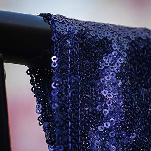 Jyflzq Navy Blue Sequin Cortinas de Centra