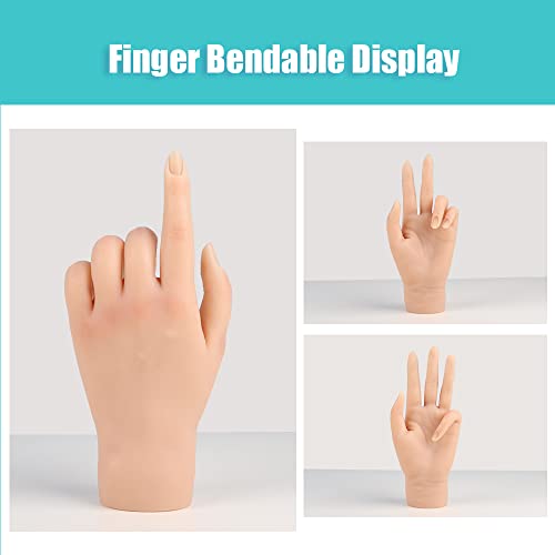 Prática de silicone Hand para unhas de acrílico, mãos falsas para praticar unhas falsas Mannequin Hand para unhas Practice e unhas