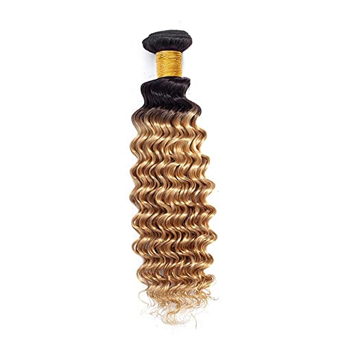 Pacacos de cabelo humano de onda profunda 1b27 feixes de mel loiro pacote de cabelo humano ombre pacote 12 14 14 polegadas
