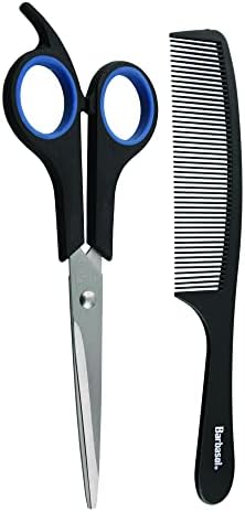 Barbasol Scissors e pente masculinos de aço inoxidável, corte/estilize seu cabelo com facilidade, fácil de limpar e à prova de ferrugem