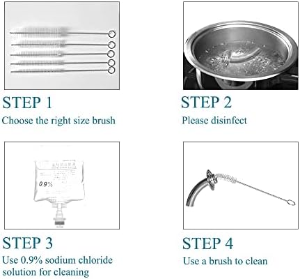 MHKGIOA Traqueostomia escova estéril - limpador de tubo de nylon - escova de limpeza de palha longa - embalada individualmente, 12 mm