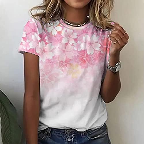 Meninas estampas florais de estampa floral FIT Tees de barco Camisetas top top