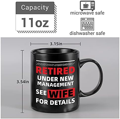 Presentes de aposentadoria para homens 2023, aposentados sob nova administração, veja a esposa para obter detalhes, caneca de café engraçada para marido, pai, irmão, irmão, amigos, colegas de trabalho, chefe, chefe