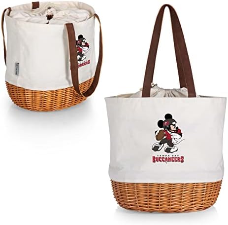 Picnic Time Tampa Bay Buccaneers NFL Disney Coronado Canvas & Willow Basket Basket Tote Bag