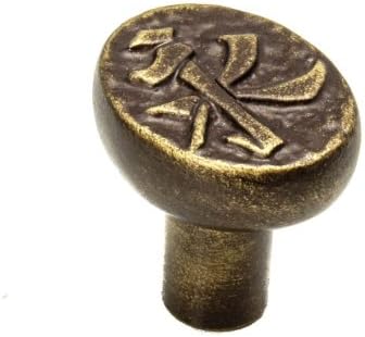 Carpe diem hardware 906-3 feng shui chinês beleza botão oval, latão antigo