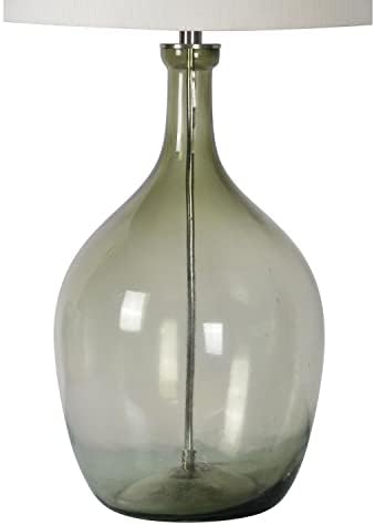 Renwil Glass and Linen Rida Table Lamp com acabamento verde taupe lpt1120