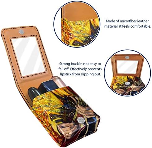 Caixa de armazenamento de batom portátil Smith Cosmetic Bag de pintura a óleo de pintura de guitarra Bolsa de maquiagem