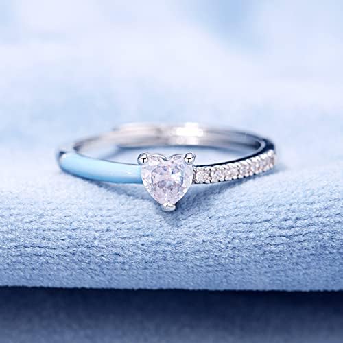 Fopaxdof Self Love Ring Heart Rings For Women Love Heart-Cut Half Promise Anéis Inspirados Anel Personalizado para Filha