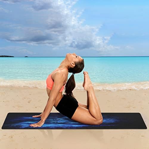 Cool Blue Wolf Yoga Mat Fitness Fitness & Exercício tapete dobrável Mat de ioga para todos os tipos de ioga, pilates e