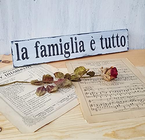 Família da família italiana de Houvsen é tudo - La Famiglia e tutto decoração tuscana estilo fazenda sinal de madeira sinais