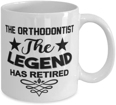 Caneca Ortodontista, The Legend se aposentou, idéias de presentes exclusivas para ortodontista, copo de chá de caneca