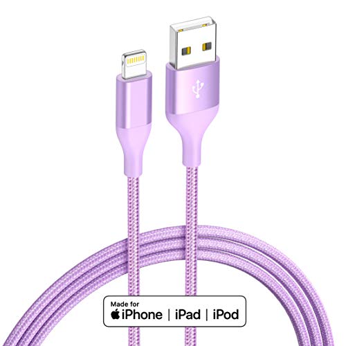 4COLORFULO Lightning Cable 4packs carregador de iPhone Apple MFI MFI Nylon Cordão USB trançado