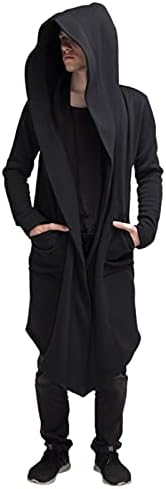 PMUYBHF Mens Cardigans Cardigans Large Casaco Capa com capuz Sweater de gola de xale de xale longa