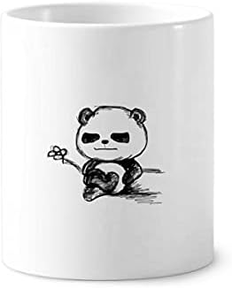 Mini adorável animais panda animais china gato escova de dentes caneta caneca cerac stand stand copo