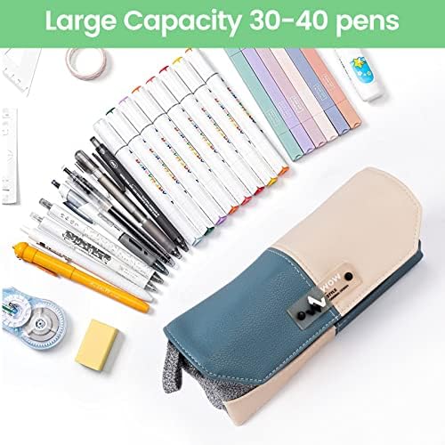 Flugger Caso de lápis de grande capacidade 2 Grades Mens Lápis armazenamento Saco de papelaria simples, adequado para adolescentes