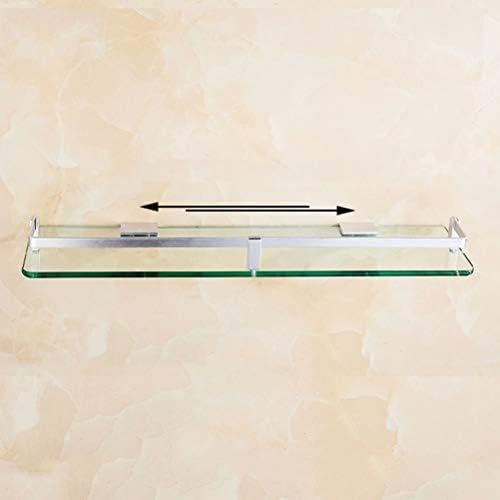 Zhanmam Choused Storage Storage Cesto de vidro temperado Espaço de vidro Alumínio fácil de ajustar a prateleira de banheiro ajustável