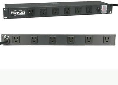 Tripp Lite Power Rack Mount Metal 120V 5-15R ângulo reto 12 outlet 1U