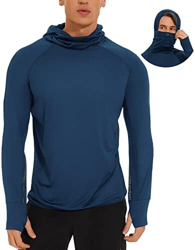 Haenpisy mass de manga comprida camisas de capuz Sun Protection Athletic Running Fishing Lightweight Quick Dry Thumbhole