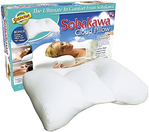 SOBAKAWA ® Cloud Pillow ™ com travesseiro de travesseiro de travesseiro de microbead com microesferas para pescoço e travesseiro de suporte para a cabeça para sono- travesseiro de microesfera sonora para dormir- branco