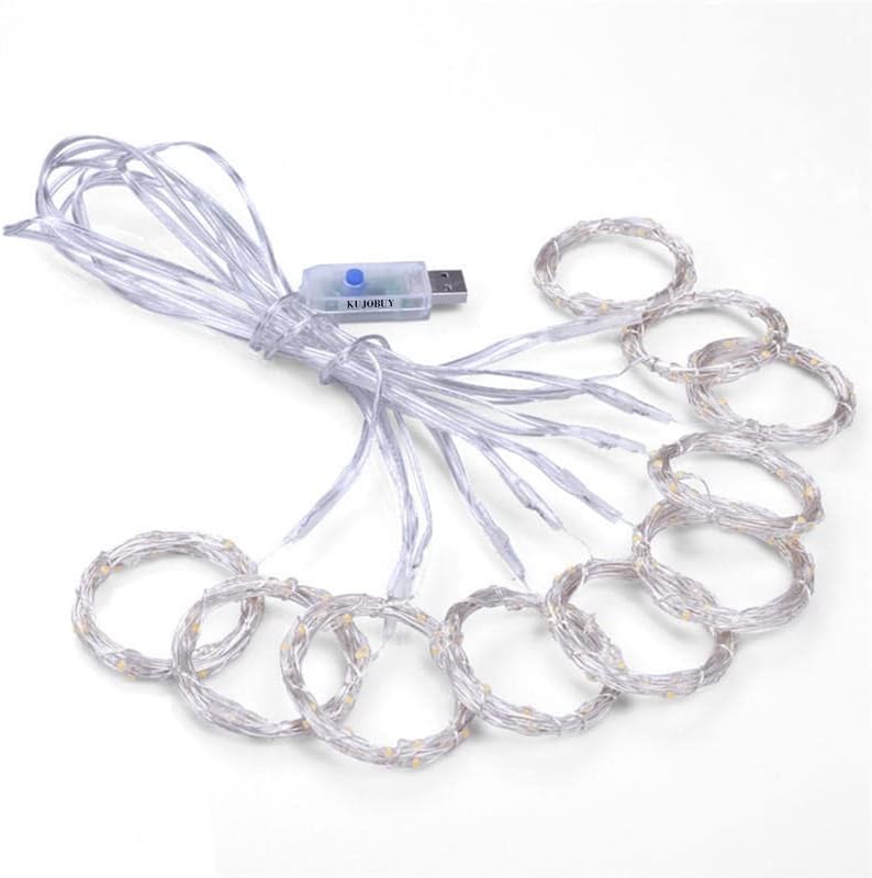 Kujobuy USB à prova d'água Fio Led String Fuza de luz Luzes de fada de cortina de cortina para uso interno, uso externo,