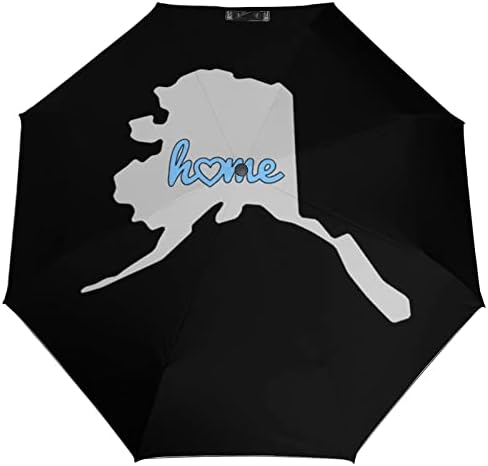 Alasca - mapa esboço em casa Viagem guarda -vento 3 Folds Automotor abre um guarda -chuva dobrável para homens para homens