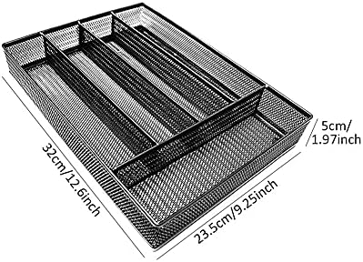 Ganfanren Cutlery Storage Rack de grande capacidade, gaveta de talheres de talheres não deslizamentos Compartimento de armazenamento