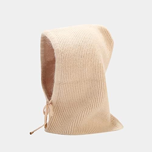 Girinhos de inverno para homens Mulheres à prova de vento cor sólida Balaclava Chapéu quente Capinho do crânio Capuz elástico