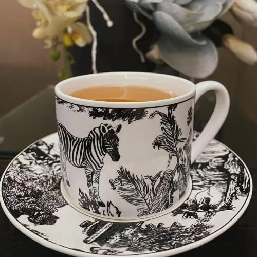 Jimiruigro 8 oz Caneca de café cerâmica Animal Zebra Jungle Pattern