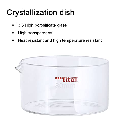 Prato de cristalização de adamas-beta com bico e aro pesado, prato de laboratório de vidro de borocilicato, 250 ml, 100 mm