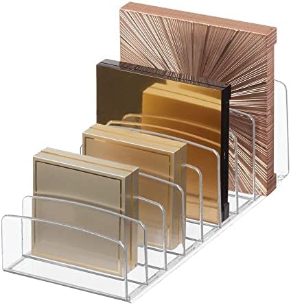 Organizador cosmético de paleta de maquiagem Divided Divided Idesign Livre BPA, The Clarity Collection-9,25 x 3,86 x